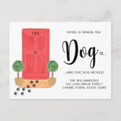 Zuhause ist, wo sich der Hund bewegt Ankündigungspostkarte (Vorderseite)