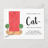 Zuhause ist, wo sich die Katze bewegt Ankündigungspostkarte (Vorderseite)