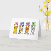 Zuhause ist, wo Sie Cartoon Katzen sind Karte (Gelbe Blume)