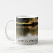 Zuhause ist, wo Sie es Moor Narrowboat Kanal Tasse (Links)