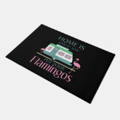 Zuhause ist, wo Sie Ihr Flamingos Funny Camping Fußmatte (Schrägansicht)