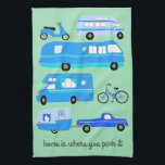 Zuhause ist, wo Sie Park Retro Camper Motorhome RV Geschirrtuch<br><div class="desc">Dekorieren Sie Ihre Küche mit diesem coolen Handtuch. Macht ein tolles Haus-Erwärmung oder Jubiläum Geschenk! Sie können ihn anpassen und auch Text hinzufügen. Karo in meinem Shop für viel mehr Farben und Muster und passende Küchenartikel!</div>