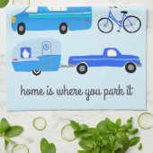 Zuhause ist, wo Sie Park Retro Camper Motorhome RV Geschirrtuch (Gefaltet)