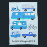 Zuhause ist, wo Sie Park Retro Camper Motorhome RV Geschirrtuch<br><div class="desc">Dekorieren Sie Ihre Küche mit diesem coolen Handtuch. Macht ein tolles Haus-Erwärmung oder Jubiläum Geschenk! Sie können ihn anpassen und auch Text hinzufügen. Karo in meinem Shop für viel mehr Farben und Muster und passende Küchenartikel!</div>