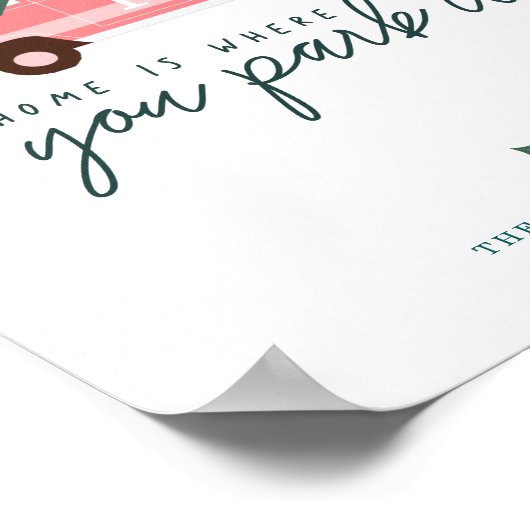 Zuhause ist, wo Sie parken es rosa Van Christmas T Poster (Ecke)