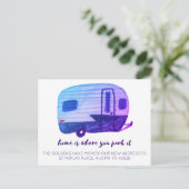 ZUHAUSE IST, WO SIE PARKEN IT New Address Camper R Postkarte (Stehend Vorderseite)