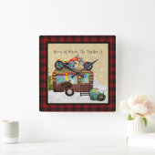 ZUHAUSE IST WO TRAILER IST - Funny Camper Müll Quadratische Wanduhr (Zuhause)