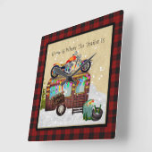 ZUHAUSE IST WO TRAILER IST - Funny Camper Müll Quadratische Wanduhr (Winkel)