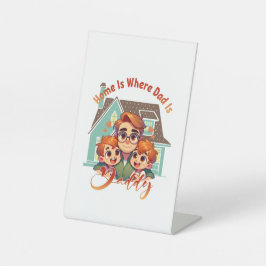 Zuhause ist wo Vater ist - Vatertag Geschenkidee Sockelschild