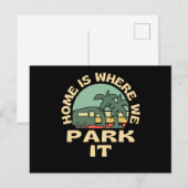 Zuhause ist, wo wir parken es Caravan Camping Postkarte (Vorne/Hinten)