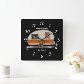 Zuhause ist, wo wir sie parken quadratische wanduhr (Zuhause)