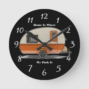 Zuhause ist, wo wir sie parken runde wanduhr