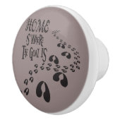 Zuhause ist Wo Ziege ist der Abdruck Keramikknauf (Rechts)