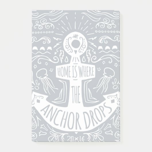 Zuhause ist, wohin der Anker fällt Post-it Klebezettel (Vorderseite)