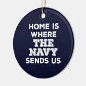 Zuhause ist, wohin die Marine uns Kreis-Verzierung Keramik Ornament (Links)