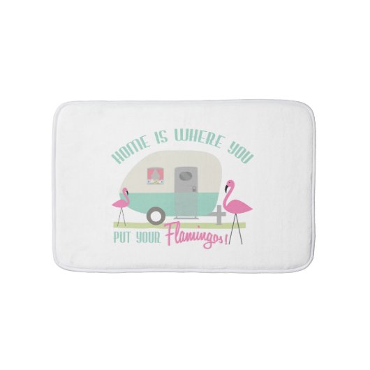 Zuhause ist, wohin Sie Ihre Flamingo-Bad-Matte Badematte (Vorderseite)
