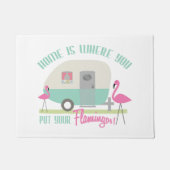Zuhause ist, wohin Sie Ihre Flamingo-Fußmatte Fußmatte (Vorderseite)