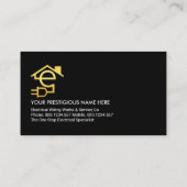 Zuhause-Kabelnetz mit blauem Stromnetz Visitenkarte (Rückseite)