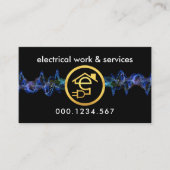 Zuhause-Kabelnetz mit blauem Stromnetz Visitenkarte (Vorderseite)
