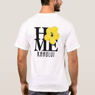 ZUHAUSE Kahului Gelber Hibiskus (Rückdruck) T-Shirt