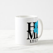 ZUHAUSE Kailua Blue Hibiskus 11oz Kaffeetasse (VorderseiteRechts)
