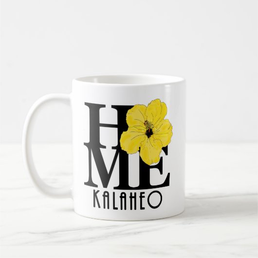 ZUHAUSE Kalaheo Gelber Hibiskus 11oz Kaffeetasse (Links)