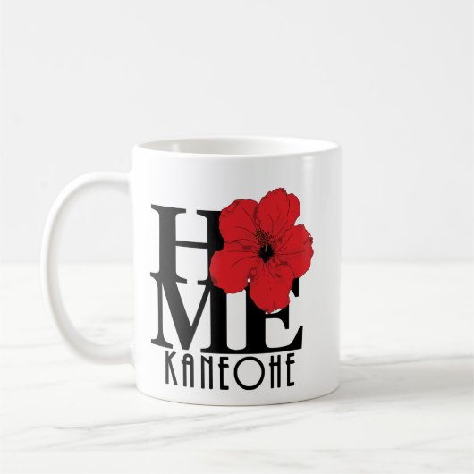 ZUHAUSE Kaneohe Red Hibiskus 11oz Kaffeetasse (Links)