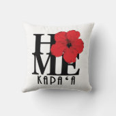 ZUHAUSE Kapa`a, Hawaii Roter Hibiskus Kissen (Rückseite)