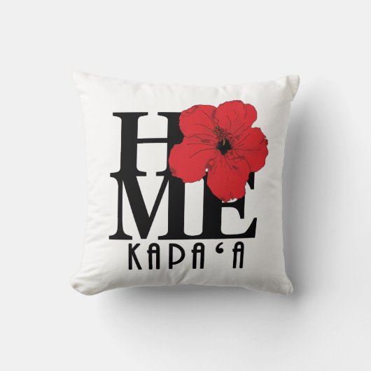 ZUHAUSE Kapa`a, Hawaii Roter Hibiskus Kissen (Vorderseite)