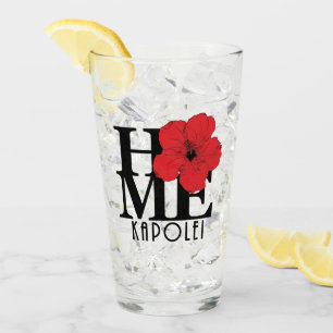 ZUHAUSE Kapolei Red Hibiskus Glas