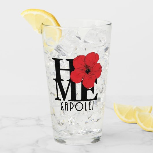 ZUHAUSE Kapolei Red Hibiskus Glas (Vorderseite Ice)