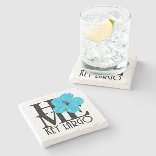 ZUHAUSE Key Largo Blue Hibiskus Steinuntersetzer (Seitenansicht)