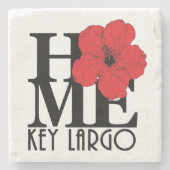 ZUHAUSE Key Largo Red Hibiskus Steinuntersetzer (Vorderseite)
