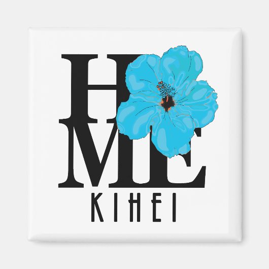 ZUHAUSE Kihei Hawaii Blue Hibiskus Magnet (Vorne)