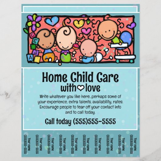 Zuhause Kinderbetreuung Kinderbetreuung - Werbebla Flyer (Vorne)