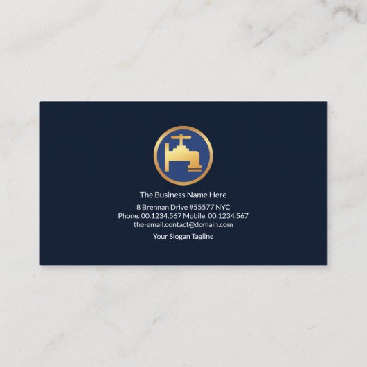 Zuhause-Klempnerservice für Leuchtblauer Wave Visitenkarte (Rückseite)