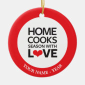 Zuhause kocht Jahreszeit mit Liebe Keramikornament (Vorne)