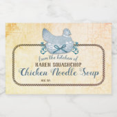 Zuhause-Konservenetikett für Hühnersuppe Lebensmitteletikett (Einzelnes Label)