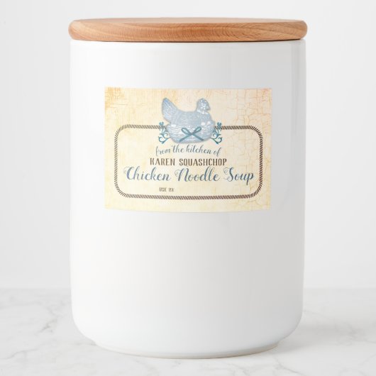 Zuhause-Konservenetikett für Hühnersuppe Lebensmitteletikett (Vorderseite)