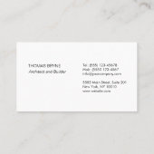Zuhause-Konstruktion und Architektur-Blueprint Visitenkarte (Rückseite)
