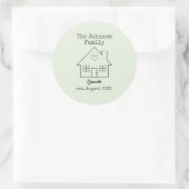 Zuhause-Kundenname für House und Key Family Runder Aufkleber (Tasche)
