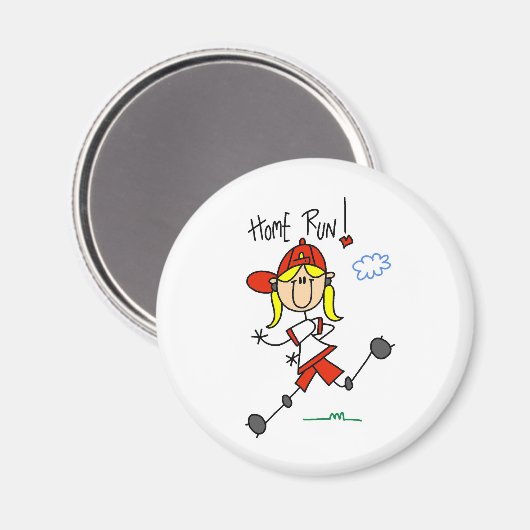 Zuhause laufen! Strichmännchen Magnet (Vorderseite/Rückseite)