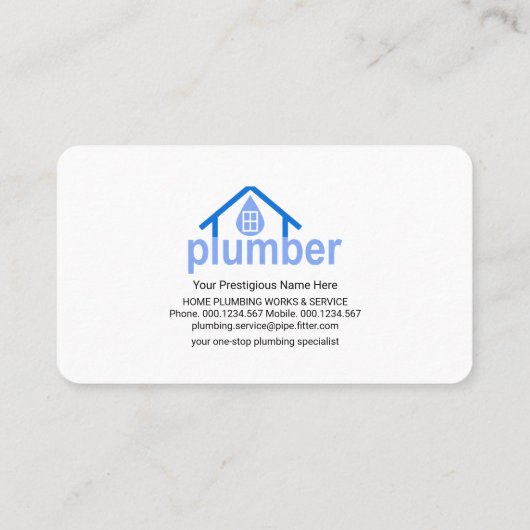 Zuhause-Leaking steigender Wasserspeicher Visitenkarte (Rückseite)