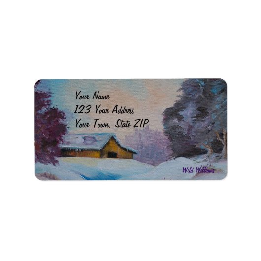 Zuhause-Leinwand Adressaufkleber (Vorne)