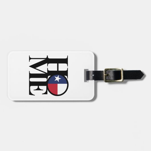 ZUHAUSE & LIEBE Texas Gepäckmarke Gepäckanhänger (Vorderseite horizontal)