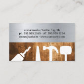 Zuhause-Logo der Zimmereinrichtung | Holzschnitt Visitenkarte (Rückseite)