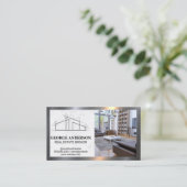 Zuhause-Logo für Architekten | Business Card im Wo Visitenkarte (Stehend Vorderseite)