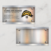 Zuhause-Logo für BauHardhat | Metallschrauben Visitenkarte (Vorne/Hinten)