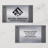 Zuhause-Logo für Bauwerkzeuge | Metall | Schrauben Visitenkarte (Vorne/Hinten)