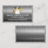 Zuhause-Logo für Bauwerkzeuge | Stahlmetall Visitenkarte (Vorne/Hinten)